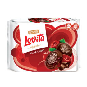 רושן לוביטה עוגיות ממולאות ג’לי בטעם דובדבן בציפוי שוקולד 420 גרם