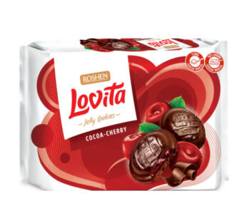 רושן לוביטה עוגיות ממולאות ג’לי בטעם דובדבן בציפוי שוקולד 420 גרם