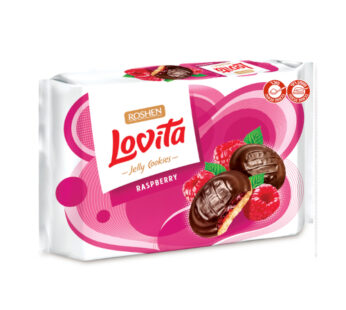 רושן לוביטה עוגיות ממולאות ג’לי בטעם פטל בציפוי שוקולד 420 גרם