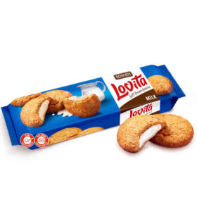 לוביטה עוגיות במילוי קרם בטעם חלב 127 גרם