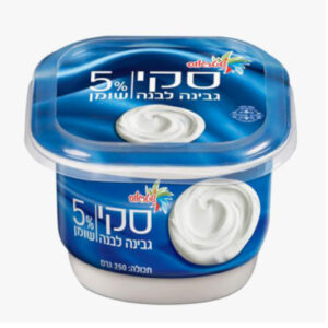 שטראוס סקי גבינה לבנה 5% 250 גרם